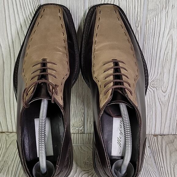 Mezlan Termoli Brown and Tan Leather Lace Up Oxfords Mens Size 9 main image 5